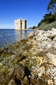 France, Alpes-Maritimes, Lerins Islands, Saint-Honorat island, Abbey of Lerins, former fortified monastery raised in 1073