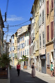 France, Var, Draguignan, rue de Trans in the heart of the old town