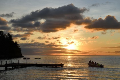 Caraïbes, Ile de la Dominique, Toucari Bay au nord de Portsmouth, arrivée au ponton