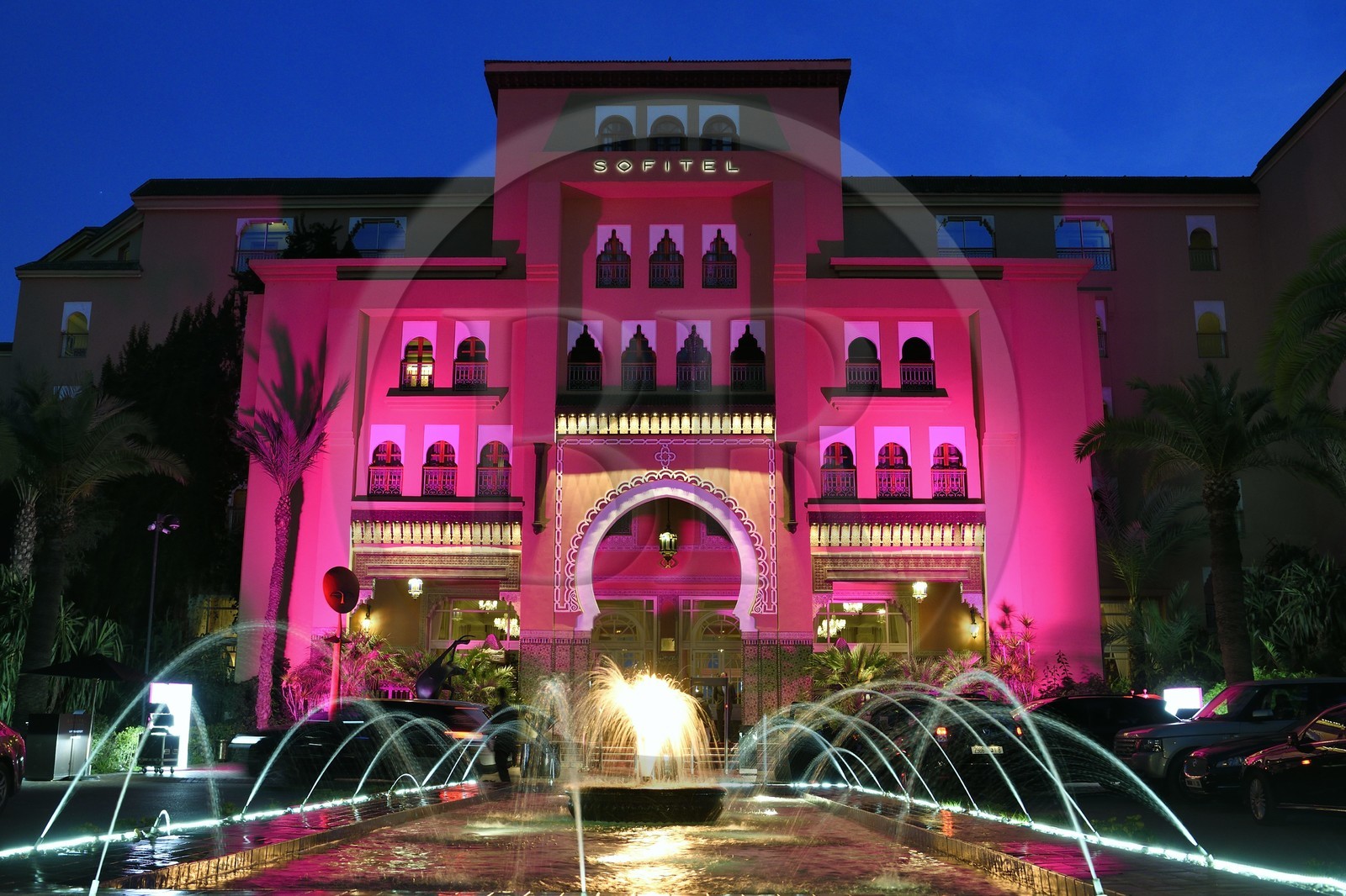 Maroc, Haut-Atlas, Marrakech, ville impériale, quartier Hivernage, Hotel Sofitel Marrakech Palais Imperial