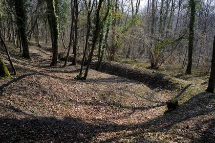 France, Meuse (55), région de Verdun, traces des tranchées autours du Fort de Souville