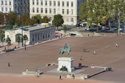 France, Rhone, Lyon, historical site listed as World Heritage by UNESCO, la place Bellecour in the district of La Presqu'Ile