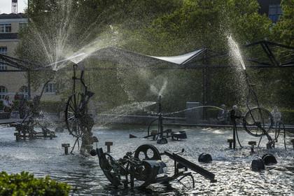 Switzerland, Basel, Theaterplatz, Tinguely's Carnival Fountain (Fasnachtsbrunnen)