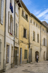 France, Bouches-du-Rhône (13), Tarascon, maison de Marcel Pagnol (au centre) du temps où il était nommé répétiteur d'anglais au collège de la ville en 1916