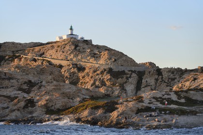 France, Haute Corse, Balagne, L'Ile Rousse, the Pietra Lighthouse