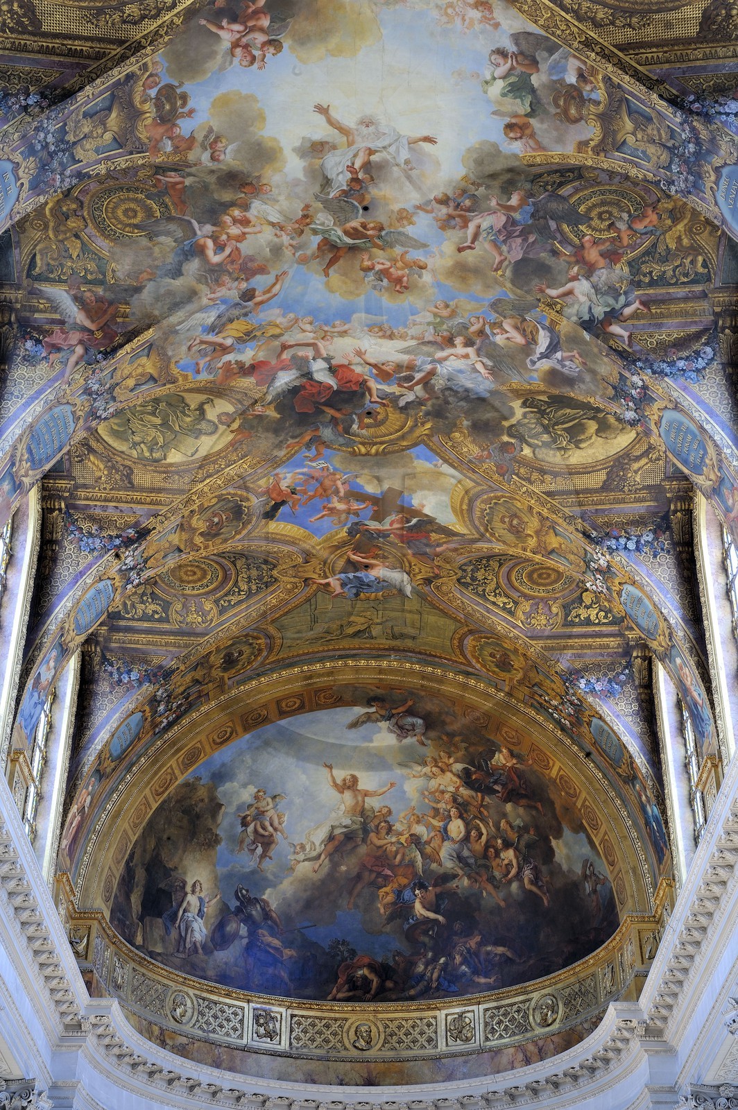 France, Yvelines (78), château de Versailles, classé Patrimoine Mondial de l'UNESCO, la Chapelle Royale, la voûte de la chapelle
