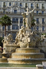 France, Var, Toulon, the fountain of the Federation and the former Grand Hotel on place de la Liberté
