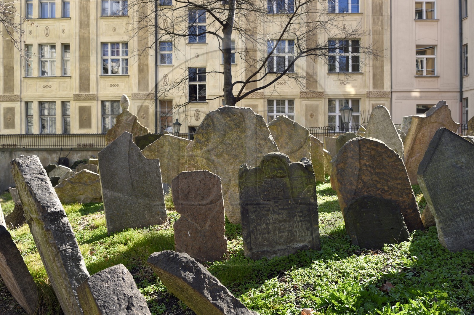 République Tchèque, Prague, centre historique classé Patrimoine Mondial de l'UNESCO, quartier juif de Josefov, cimetière juif