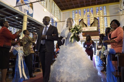 Gabon, Libreville, St. Mary's Cathedral, wedding ceremony