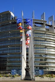France, Bas-Rhin (67), Strasbourg, quartier européen, le Parlement européen, batiment Louise-Weiss, la tour
