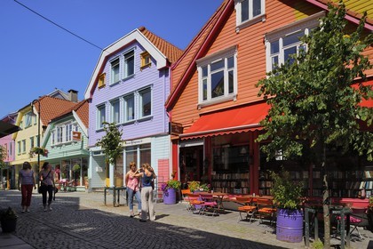 Norway, Rogaland County, Stavanger, wooden houses in the old town
