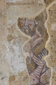 France, Loir et Cher, Montoire sur le Loir, Saint Gilles Chapel, Romanesque frescos from the eleventh to the thirteenth century