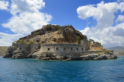 Greece, Crete, Agios Nikolaos region, Elounda, island Spinalonga Fort (Kalydon), Venetian fortress
