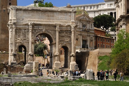 Italy, Lazio, Rome, historical center listed as World Heritage by UNESCO, the Roman Forum, Arch of Septimius Severus
