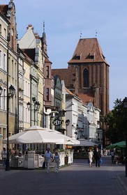 Poland, Kujavia-Pomerania, city of Torun, Saint-John church at the end of the street Chelminska and Zeglarska