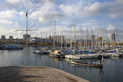 France, Var, Toulon, the marina and the commercial port
