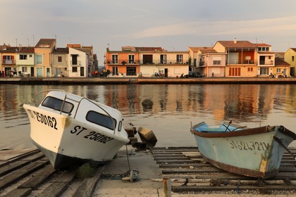 France, Herault, Sete, quartier de la Pointe Courte (Pointe Courte District), village of fishermen opening onto the bassin of Thau, Mistral wharf