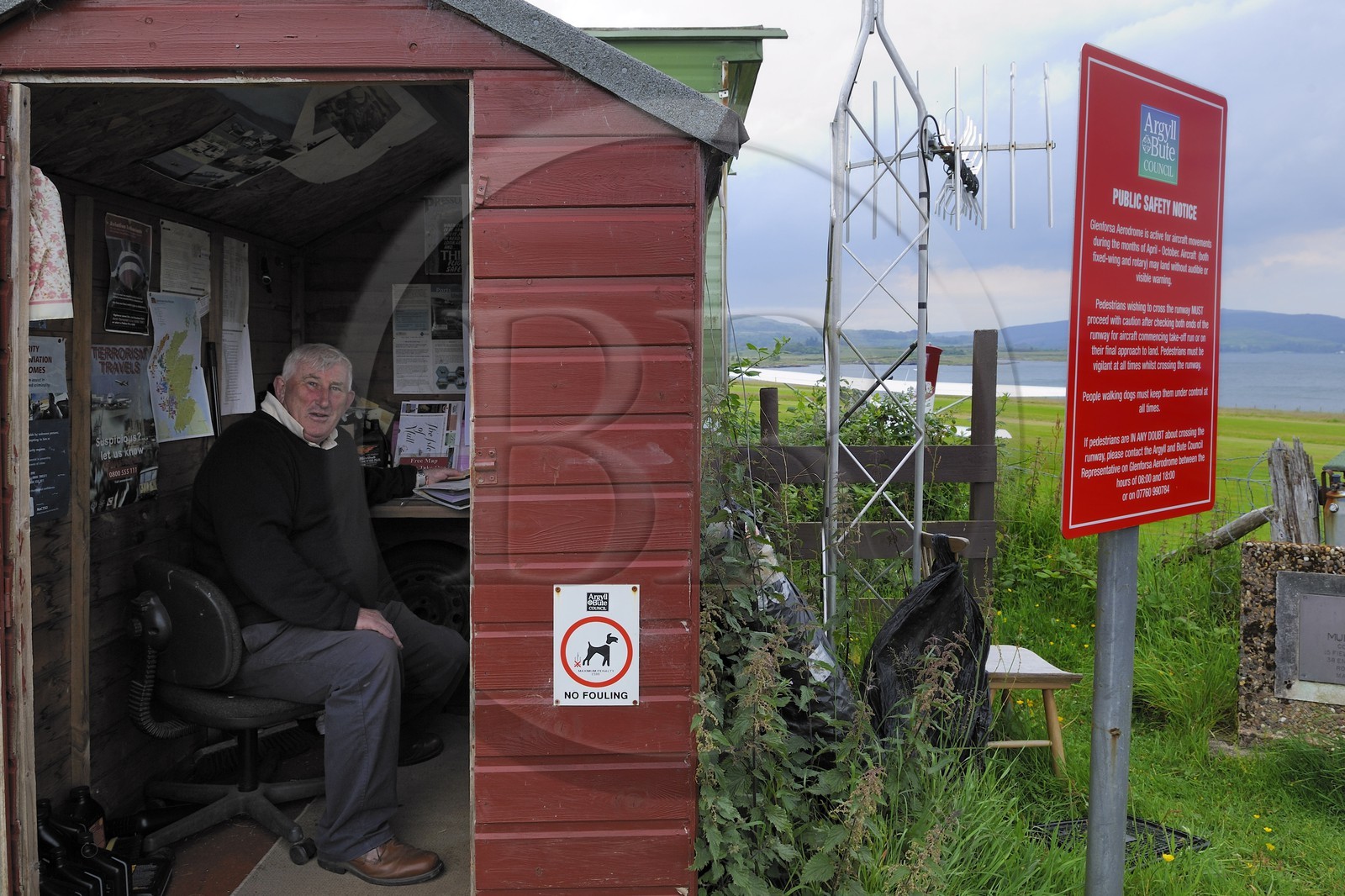 Royaume-Uni, Ecosse, Highland, Hébrides intérieures, Ile de Mull, le Sound of Mull à l'aérodrome privé de Glenforsa dirigé par David Howitt