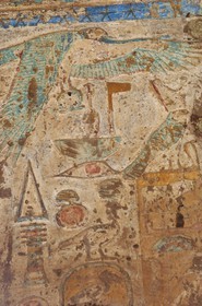 Egypt, Upper Egypt, Nile Valley, Luxor, Karnak Temple listed as World Heritage by UNESCO, painted wall of the hall of Thutmosis III