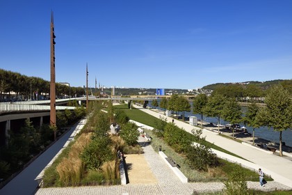 France, Seine-Maritime (76), Rouen, jardins sur les quais rive gauche nouvellement aménagés