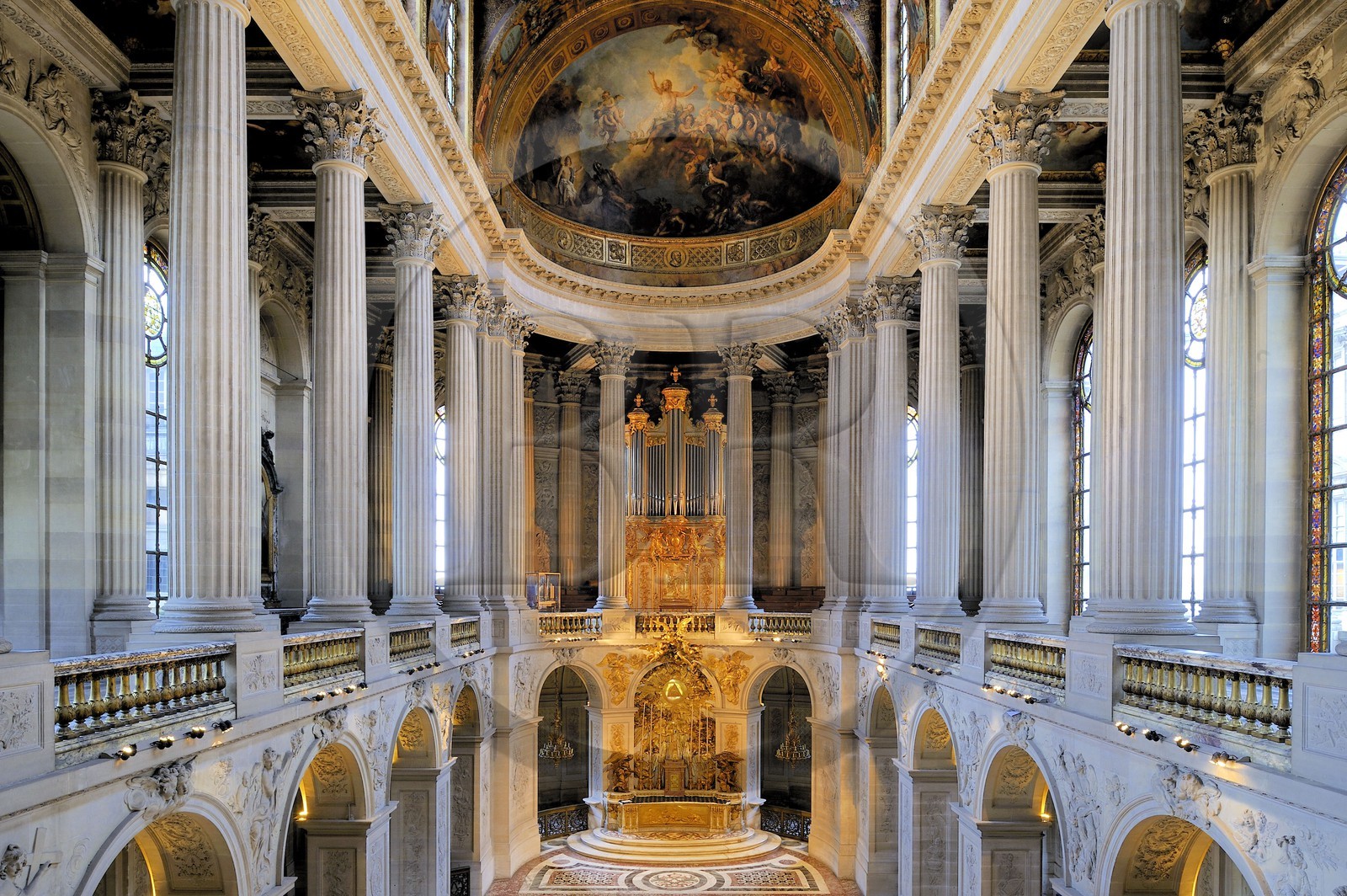 France, Yvelines (78), château de Versailles, classé Patrimoine Mondial de l'UNESCO, la Chapelle Royale, encore utilisée pour des concerts