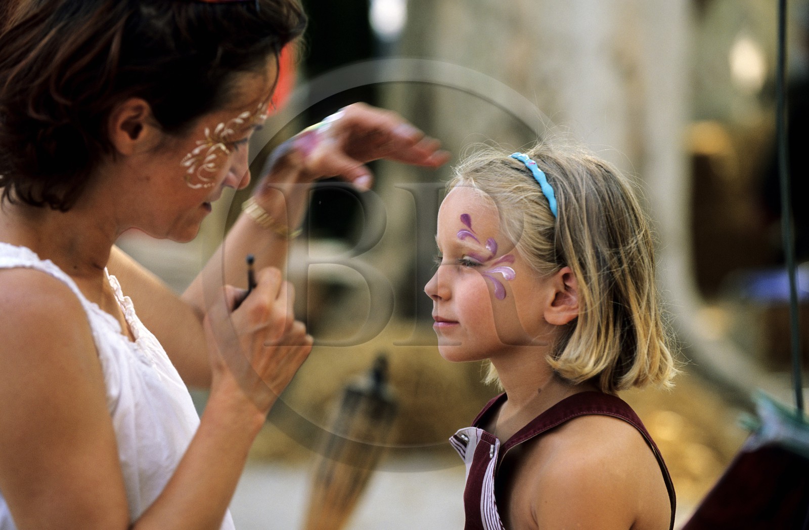 France, Gers, Sarrant village, labelled Les Plus Beaux Villages de France (The Most Beautiful Villages of France), making up session at the medieval festival