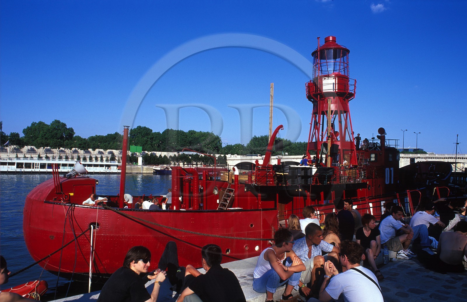 France, Paris, banks of the Seine river listed as World Heritage by UNESCO, Batofar restaurant, on the François Mauriac bank on the Seine river