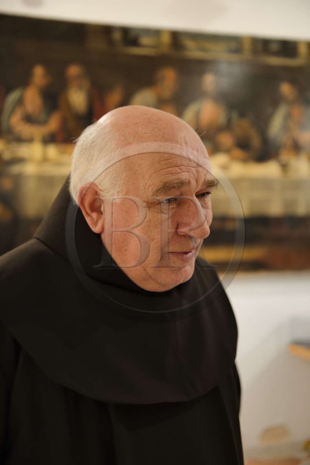 Croatie, Dalmatie, côte dalmate, Monastère franciscain de l’Ile de Krapanj en face de Sibenik, le frère et père Jean (Ivan Lelas)