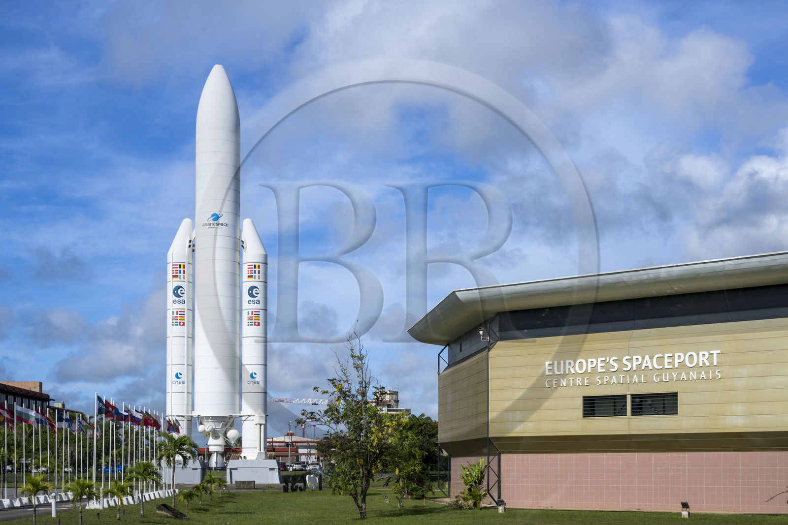 France, Guyane, Kourou, Centre Spatial Guyanais (CSG), réplique grandeur nature de la fusée Ariane V