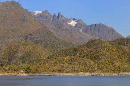Norvège, Troms, côte sud de l'ile Hinnoya vers Kaljord