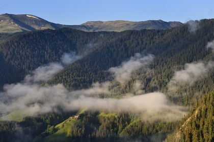 Georgia, Kakheti, Tusheti National Park, small hamlet in a valley not far from Omalo