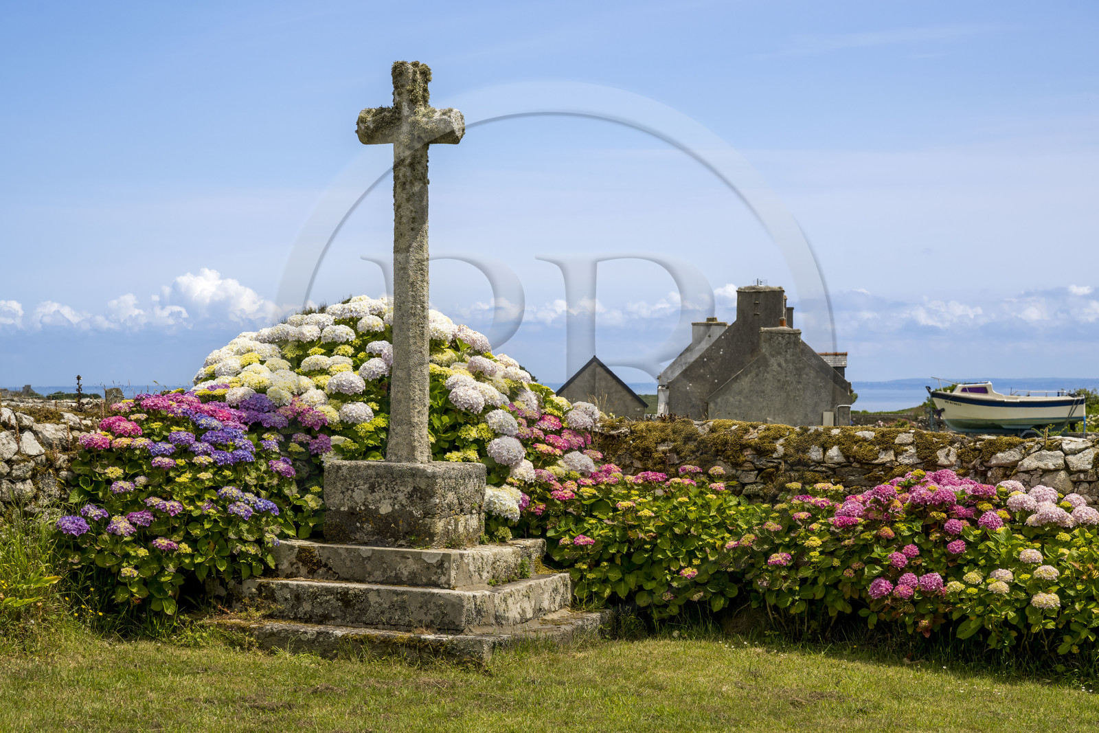 France, Finistère (29), Mer d'Iroise, Ile d'Ouessant, chapelle Notre-Dame de Bonne Espérance dans le village de Kerber