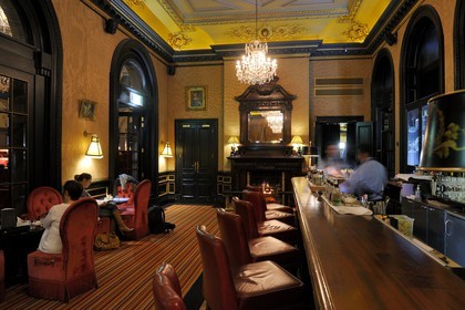 United Kingdom, Northern Ireland, Belfast, The Merchant Hotel bar in a former bank