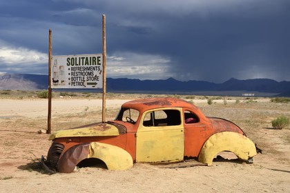 Namibia, Khomas Region, Namib Desert East of the Namib Naukluft National Park, at Solitaire petrol station