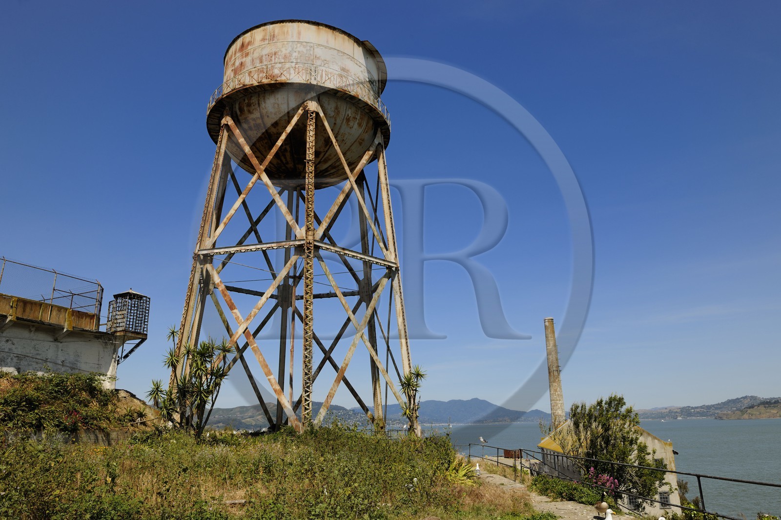 Etats-Unis, Californie, San Francisco, château d'eau de la prison d'Alcatraz