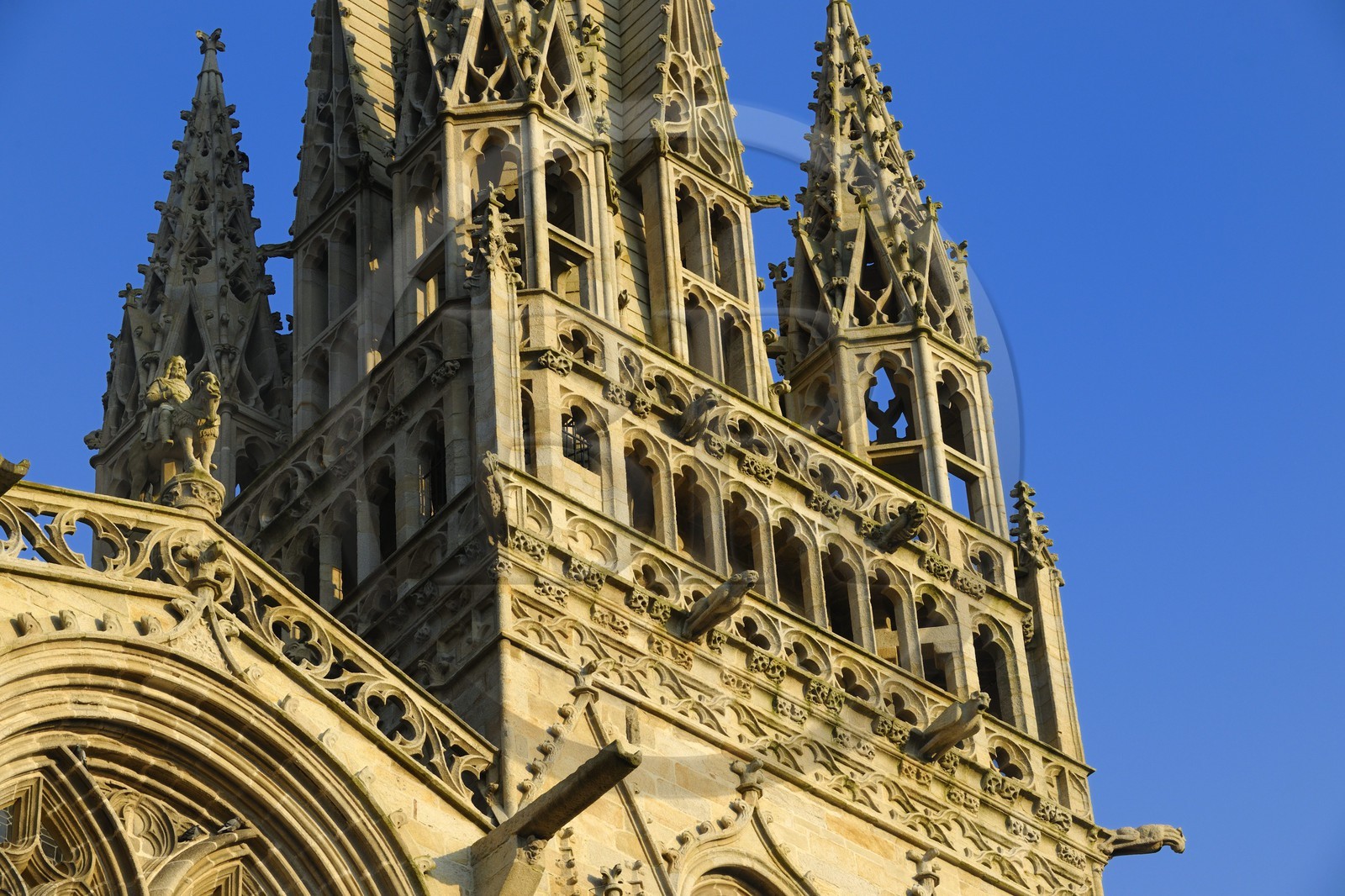 France, Finistère (29), Quimper, cathédrale Saint-Corentin, la statue équestre du roi Gradlon