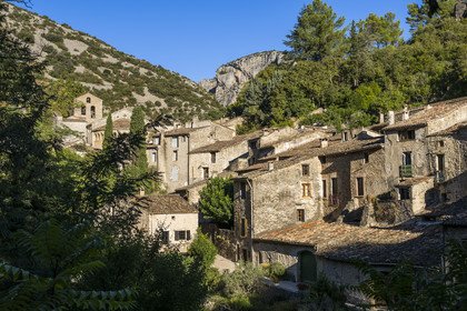 France, Herault, the Causses and the Cevennes, Mediterranean agro pastoral cultural landscape, listed as World Heritage by UNESCO, Saint Guilhem le Desert, labelled Les Plus Beaux Villages de France (The Most Beautiful Villages of France)
