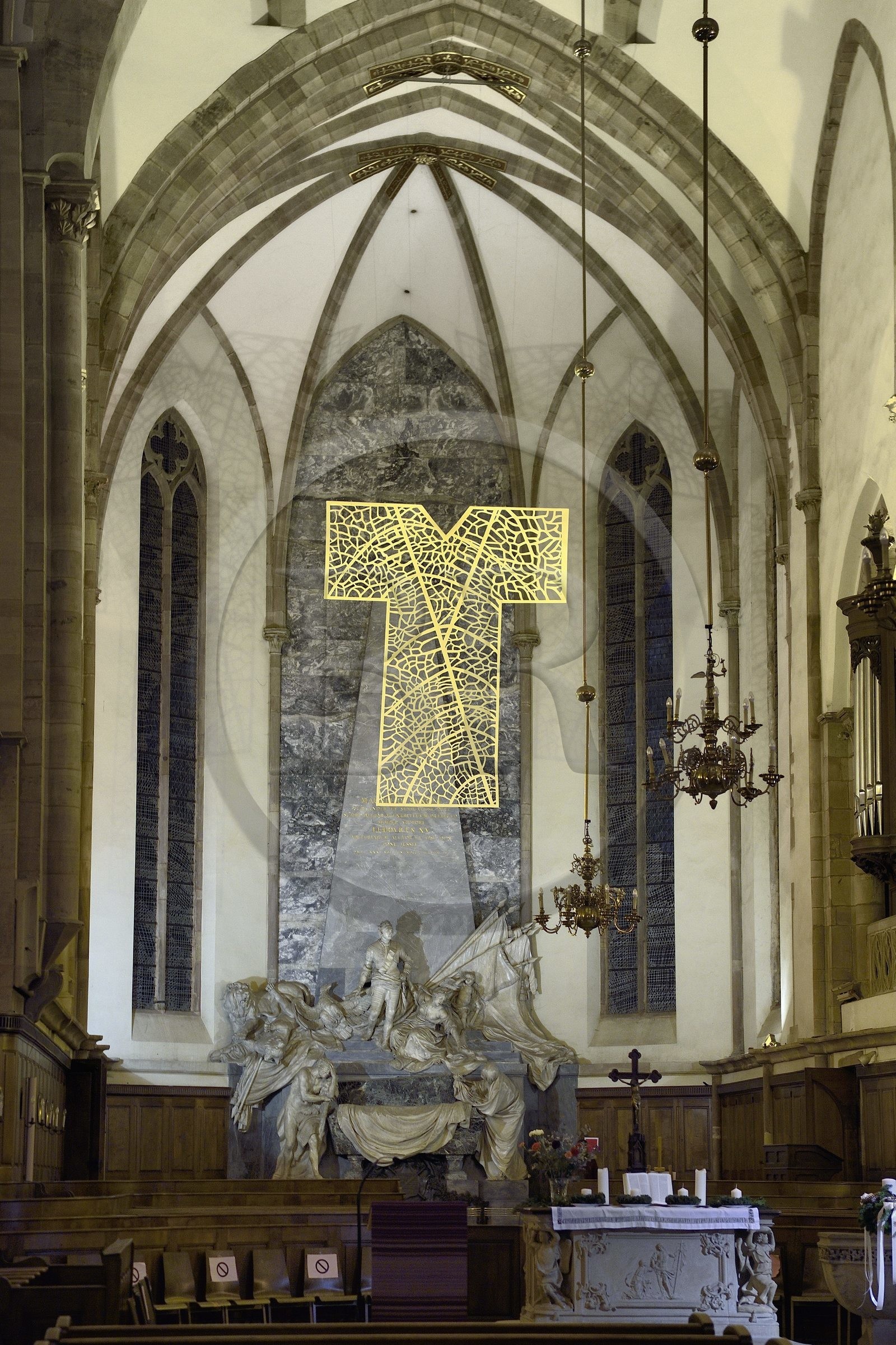 France, Bas-Rhin (67), Strasbourg, vieille ville classée au Patrimoine Mondial de l’UNESCO, l'église protestante Saint-Thomas, le mausolée de Maurice de Saxe, maréchal de France, sculpté par Jean-Baptiste Pigalle en 1771
