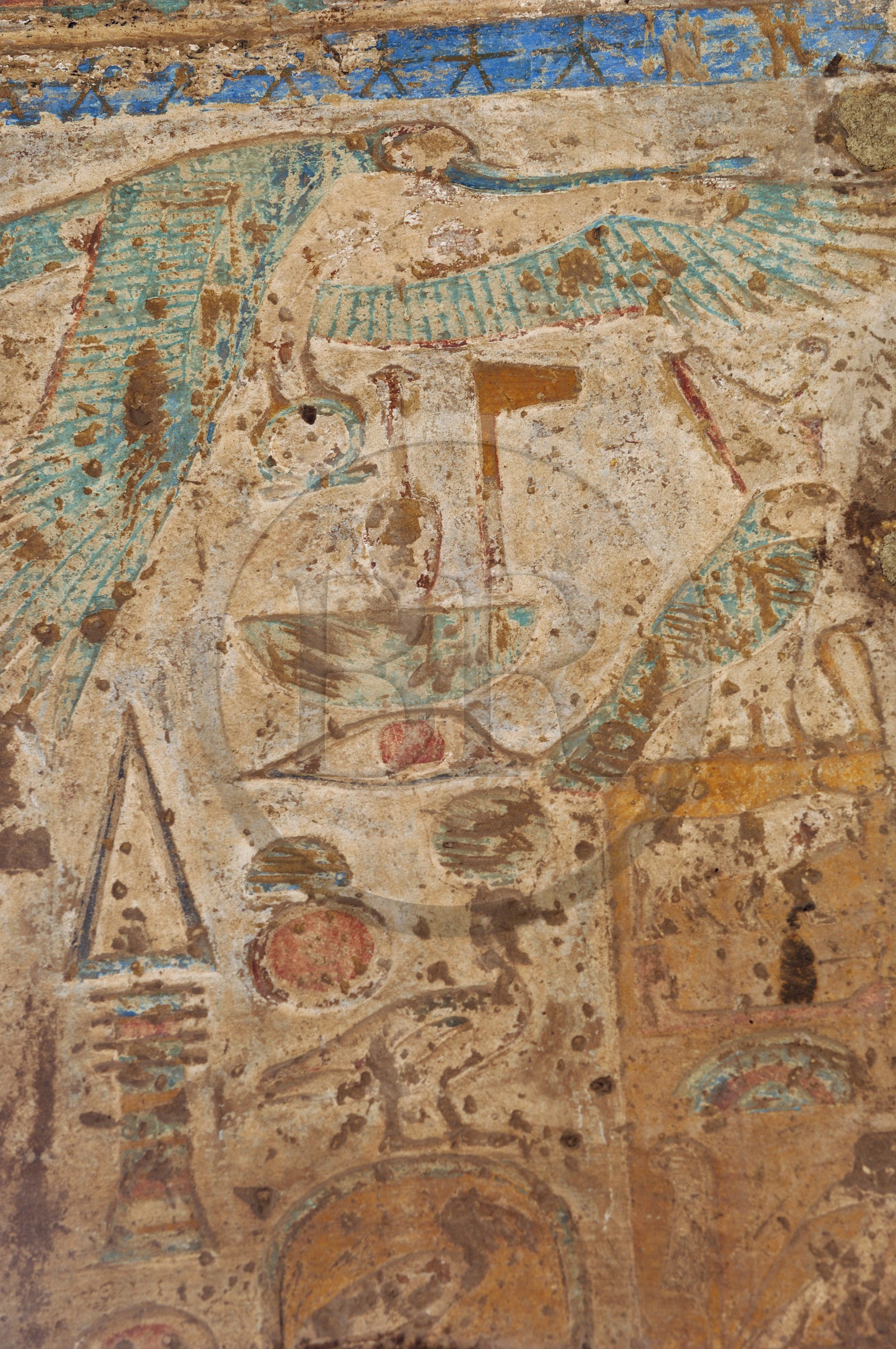 Egypte, Haute Egypte, vallée du Nil, Louxor, Karnak, classé Patrimoine Mondial de l'UNESCO, mur peint de la salle des fêtes de Thoutmosis III Egypte, Haute Egypte, vallée du Nil, Louxor, Karnak, classé Patrimoine Mondial de l'UNESCO, mur peint de la salle des fêtes de Thoutmosis III