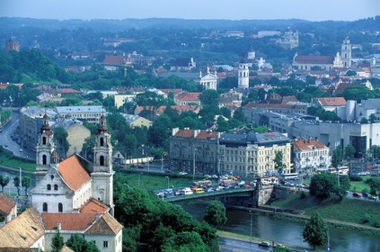Lithuania (Baltic States), Vilnius, historical center behind Neris River, listed as World Heritage by UNESCO