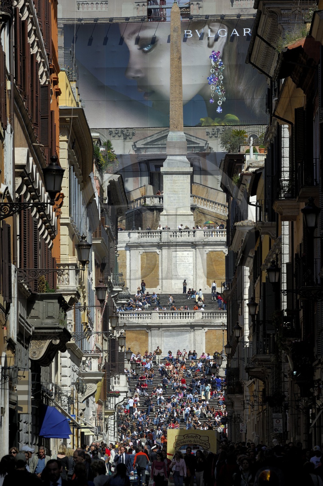 Italy, Lazio, Rome, historical center listed as World Heritage by UNESCO, via dei Condotti towards Trinita dei Monti