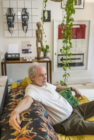 France, Paris, visual artist Jean-Pierre Raynaud in his studio apartment
