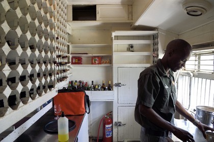 Namibia, Khomas region, Windhoek, the Shongololo express train, the dining car wine cellar