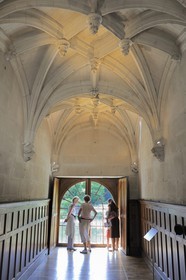 France, Indre et Loire, Loire Valley listed as World Heritage by UNESCO, Chateau d' Azay le Rideau, the ancient passage access Drawbridge