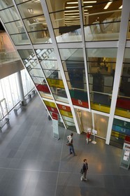 France, Ille-et-Vilaine, Rennes, building of Champs Libres from architect Christian de Portzamparc that houses the Brittany Museum (Musée de Bretagne), regional library and a science centre with a planetarium