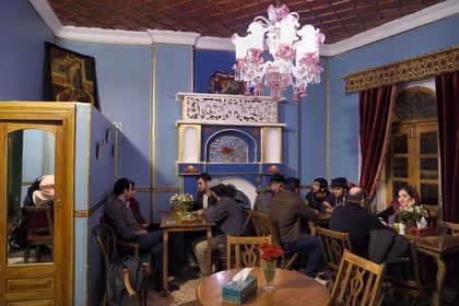 Iran, Isfahan Province, Isfahan, New Julfa Armenian district (Nor Djoura), Firuz Cafe at Julfa square