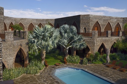 Namibie, région de Hardap, désert du Namib à l'Est du parc national Namib Naukluft vers Sossusvlei, l'hotel Mirage Resort & Spa