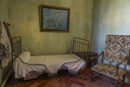 France, Bouches du Rhone, Regional Natural Park of the Alpilles, Saint Remy de Provence, Saint-Paul-de-Mausole monastery, the historic psychiatric asylum the Maison de santé Saint-Paul where Van Gogh was interned in 1889-1890, Van Gogh's room