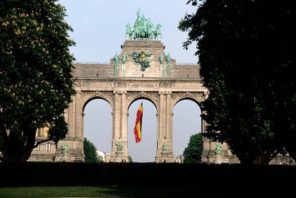 Belgique, Bruxelles, le Parc du Cinquantenaire et son arcade monumentale