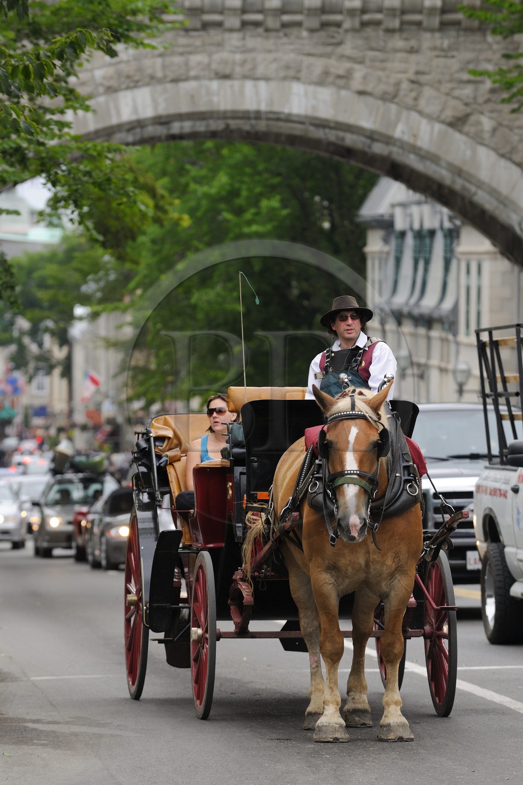 Canada, Quebec Province, Quebec City, Old Town listed as World Heritage by UNESCO, horse drawn carriage in the Upper Town